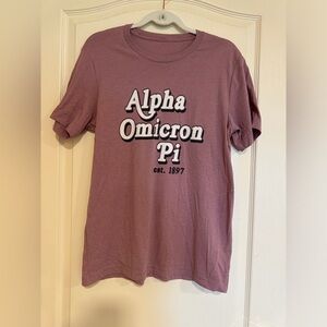 Mauve Alpha Omicron Pi scoop neck t shirt​​​​​​